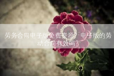 劳务合同电子版免费资源？电子版的劳动合同有效吗？
