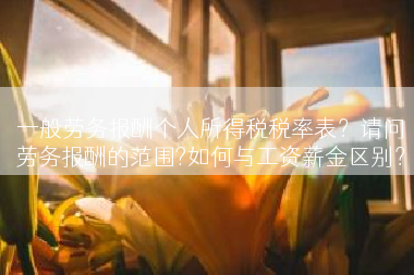 一般劳务报酬个人所得税税率表？请问劳务报酬的范围?如何与工资薪金区别？