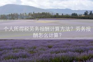 个人所得税劳务报酬计算方法？劳务报酬怎么计算？
