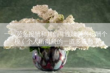 一般劳务报酬和其他非连续劳务报酬个税（个人所得税的一道多选题）