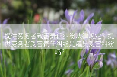 提供劳务者致害责任纠纷法律规定？提供劳务者受害责任纠纷是雇员受害纠纷吗？