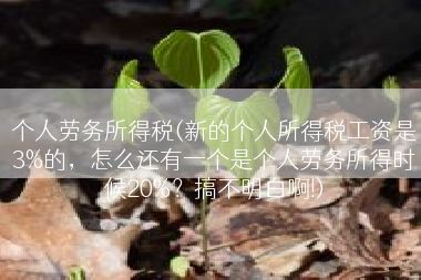 个人劳务所得税(新的个人所得税工资是3%的，怎么还有一个是个人劳务所得时候20%？搞不明白啊!)