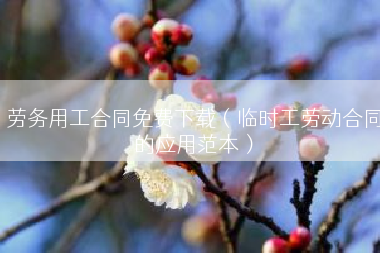 劳务用工合同免费下载（临时工劳动合同的应用范本）