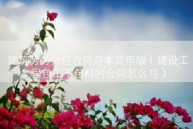 建筑劳务分包合同范本简单版（建设工程包工不包料的合同怎么写）