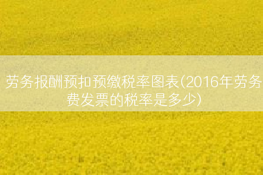 劳务报酬预扣预缴税率图表(2016年劳务费发票的税率是多少)