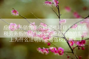 应税劳务销售额包括哪些项目（销售应税劳务指的是什么？在电视购物的发票上为什么注明的是增值税发票？）