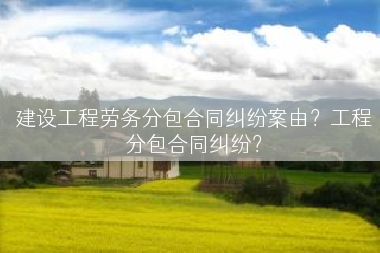 建设工程劳务分包合同纠纷案由？工程分包合同纠纷？
