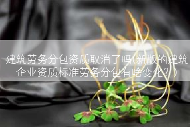 建筑劳务分包资质取消了吗(新版的建筑企业资质标准劳务分包有啥变化？)