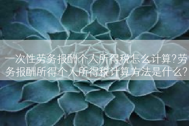 一次性劳务报酬个人所得税怎么计算?劳务报酬所得个人所得税计算方法是什么?