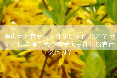 提供劳务者受害责任纠纷案例2021？劳务合同与提供劳务者受害责任纠纷有什么区别？