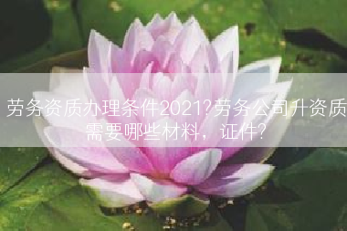 劳务资质办理条件2021?劳务公司升资质需要哪些材料，证件?