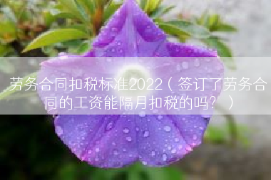 劳务合同扣税标准2022（签订了劳务合同的工资能隔月扣税的吗？）