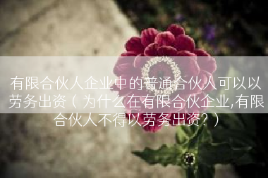 有限合伙人企业中的普通合伙人可以以劳务出资（为什么在有限合伙企业,有限合伙人不得以劳务出资?）