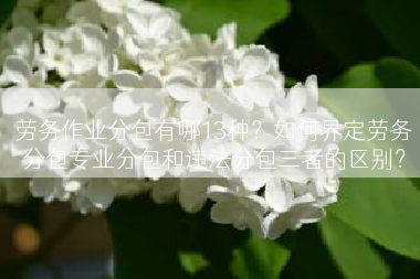 劳务作业分包有哪13种？如何界定劳务分包专业分包和违法分包三者的区别？