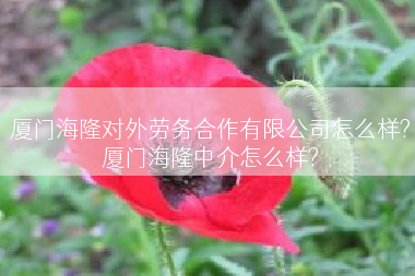 厦门海隆对外劳务合作有限公司怎么样?厦门海隆中介怎么样?