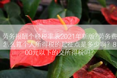 劳务报酬个税税率表2021年新版?劳务费怎么算个人所得税的起征点是多少啊？800元以下的交所得税吗?