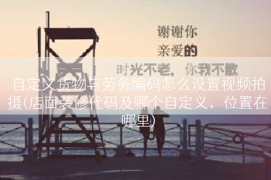 自定义货物与劳务编码怎么设置视频拍摄(店面装修代码及哪个自定义，位置在哪里)