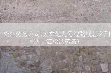 松江劳务公司(火车站九号线路线怎么到达上海松达劳务)
