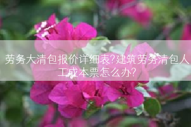 劳务大清包报价详细表?建筑劳务清包人工成本票怎么办?