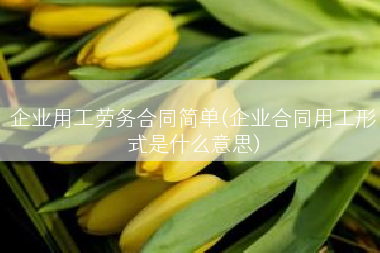 企业用工劳务合同简单(企业合同用工形式是什么意思)