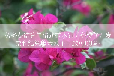 劳务费结算单格式范本？劳务费代开发票和结算单金额不一致可以吗？