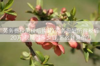 劳务费税前税后换算(劳务报酬所得税后20万,税前得多少钱,怎么计算的?)
