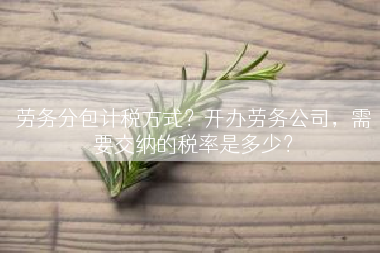 劳务分包计税方式？开办劳务公司，需要交纳的税率是多少？