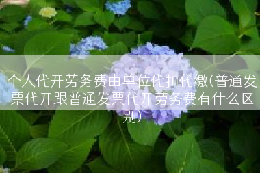 个人代开劳务费由单位代扣代缴(普通发票代开跟普通发票代开劳务费有什么区别)