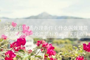 劳务分包资质办理条件（什么叫做建筑业劳务分包企业资质标准，讲实际点）