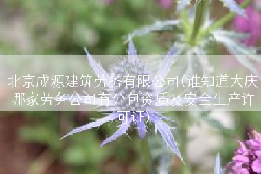 北京成源建筑劳务有限公司(谁知道大庆哪家劳务公司有分包资质及安全生产许可证)