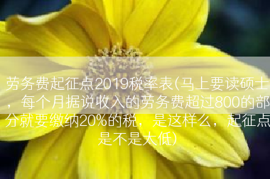 劳务费起征点2019税率表(马上要读硕士，每个月据说收入的劳务费超过800的部分就要缴纳20%的税，是这样么，起征点是不是太低)