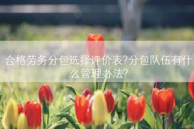 合格劳务分包选择评价表?分包队伍有什么管理办法?