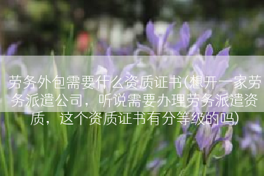 劳务外包需要什么资质证书(想开一家劳务派遣公司，听说需要办理劳务派遣资质，这个资质证书有分等级的吗)