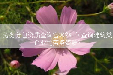 劳务分包资质查询官网?如何查询建筑类企业的劳务资质?