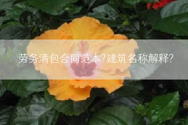 劳务清包合同范本?建筑名称解释?