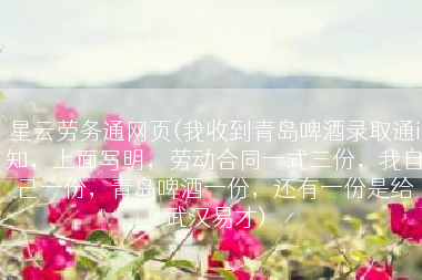 星云劳务通网页(我收到青岛啤酒录取通i知，上面写明，劳动合同一式三份，我自己一份，青岛啤酒一份，还有一份是给武汉易才)