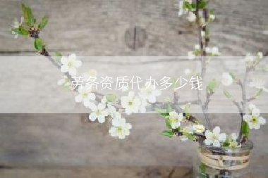 劳务资质代办多少钱