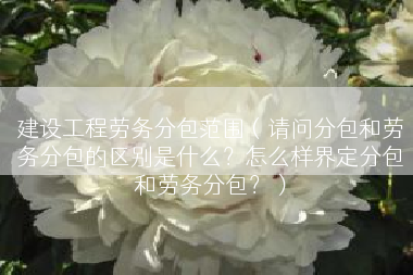 建设工程劳务分包范围（请问分包和劳务分包的区别是什么？怎么样界定分包和劳务分包？）