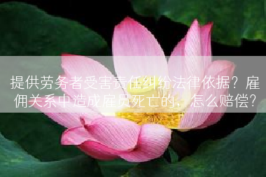 提供劳务者受害责任纠纷法律依据？雇佣关系中造成雇员死亡的，怎么赔偿？