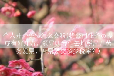 个人开劳务费怎么交税(我公司业务员提成有好几万，领导叫我们去地税局开劳务发票，开票要交多少税率？)