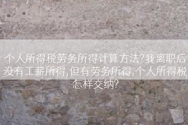 个人所得税劳务所得计算方法?我离职后没有工薪所得,但有劳务所得,个人所得税怎样交纳?