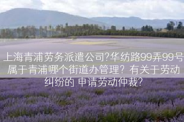 上海青浦劳务派遣公司?华纺路99弄99号属于青浦哪个街道办管理？有关于劳动纠纷的 申请劳动仲裁?