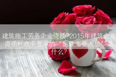 建筑施工劳务企业资质?2015年建筑企业资质标准中要求的“企业主要人员”是什么?
