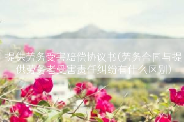 提供劳务受害赔偿协议书(劳务合同与提供劳务者受害责任纠纷有什么区别)