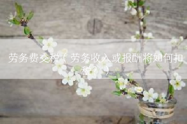 劳务费交税（劳务收入或报酬将如何扣税？）