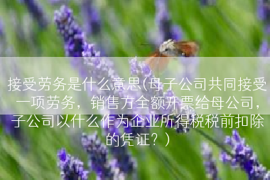接受劳务是什么意思(母子公司共同接受一项劳务，销售方全额开票给母公司，子公司以什么作为企业所得税税前扣除的凭证？)