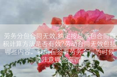 劳务分包合同无效,约定按总承包合同面积计算方法是否有效?劳动合同无效包括哪些内容，我们在签署劳务合同的时候要注意哪些东西?