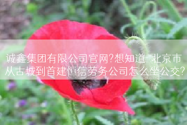 诚鑫集团有限公司官网?想知道: 北京市 从古城到首建恒信劳务公司怎么坐公交?