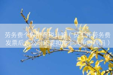 劳务费个人所得税计算（员工开劳务费发票后，公司还要扣他个人所得税吗）