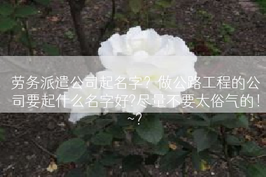 劳务派遣公司起名字？做公路工程的公司要起什么名字好?尽量不要太俗气的！~？